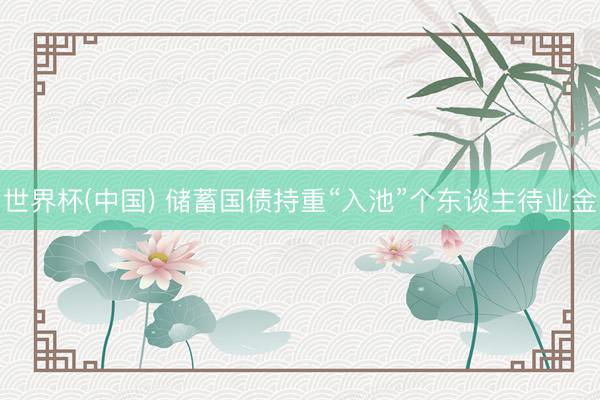 世界杯(中国) 储蓄国债持重“入池”个东谈主待业金