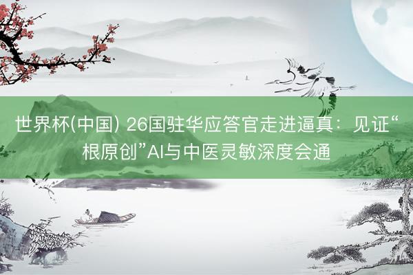 世界杯(中国) 26国驻华应答官走进逼真:见证“根原创”AI与中医灵敏深度会通