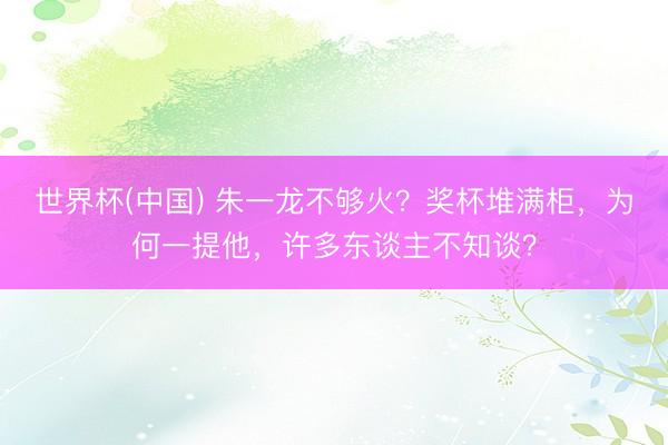世界杯(中国) 朱一龙不够火？奖杯堆满柜，为何一提他，许多东谈主不知谈？