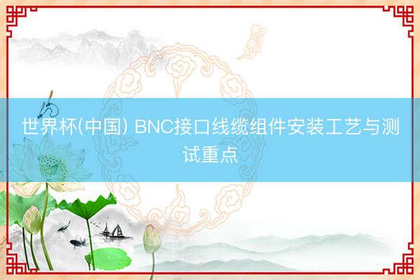 世界杯(中国) BNC接口线缆组件安装工艺与测试重点